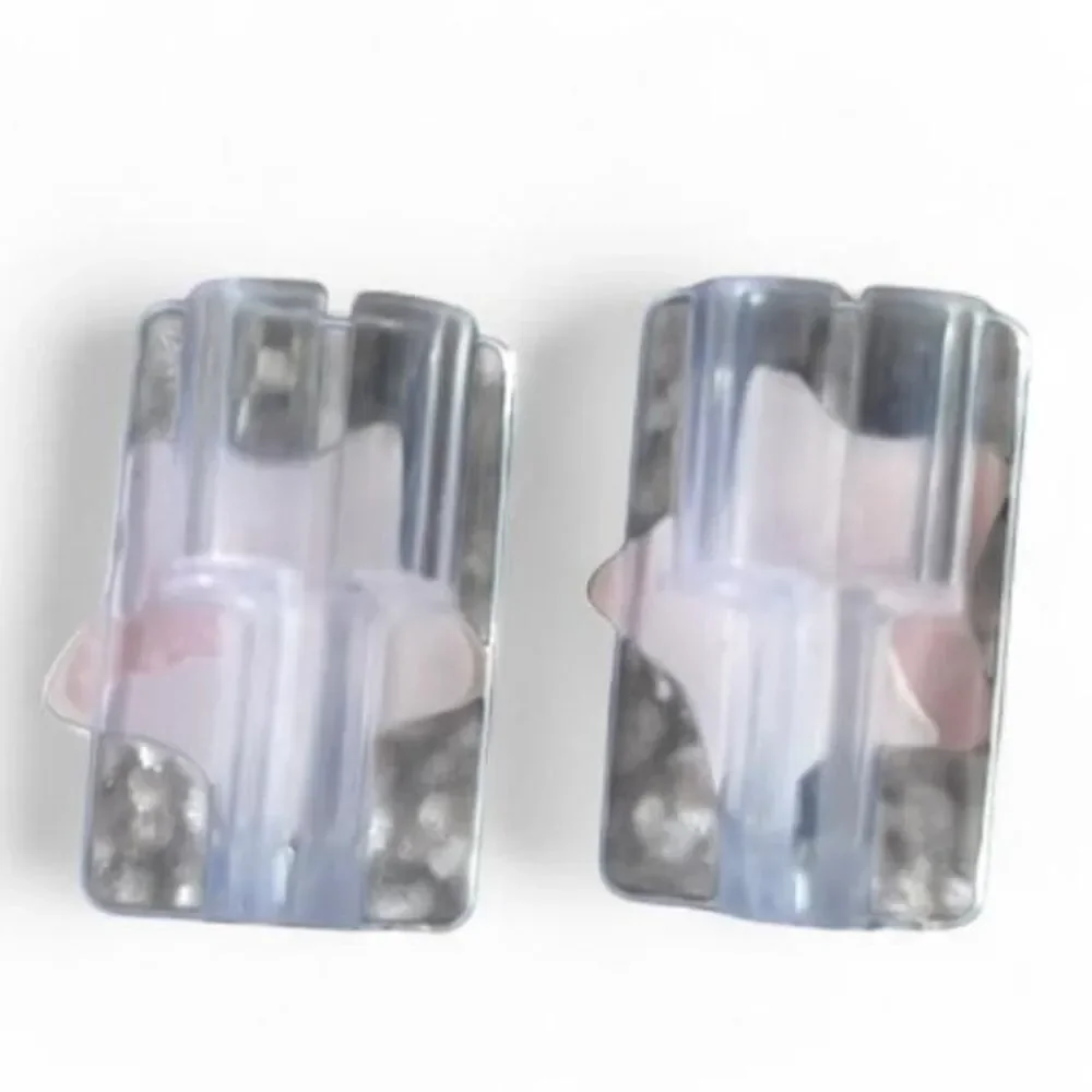 Glittery Pink Star Charger Cord Case Protectors - Set of 2